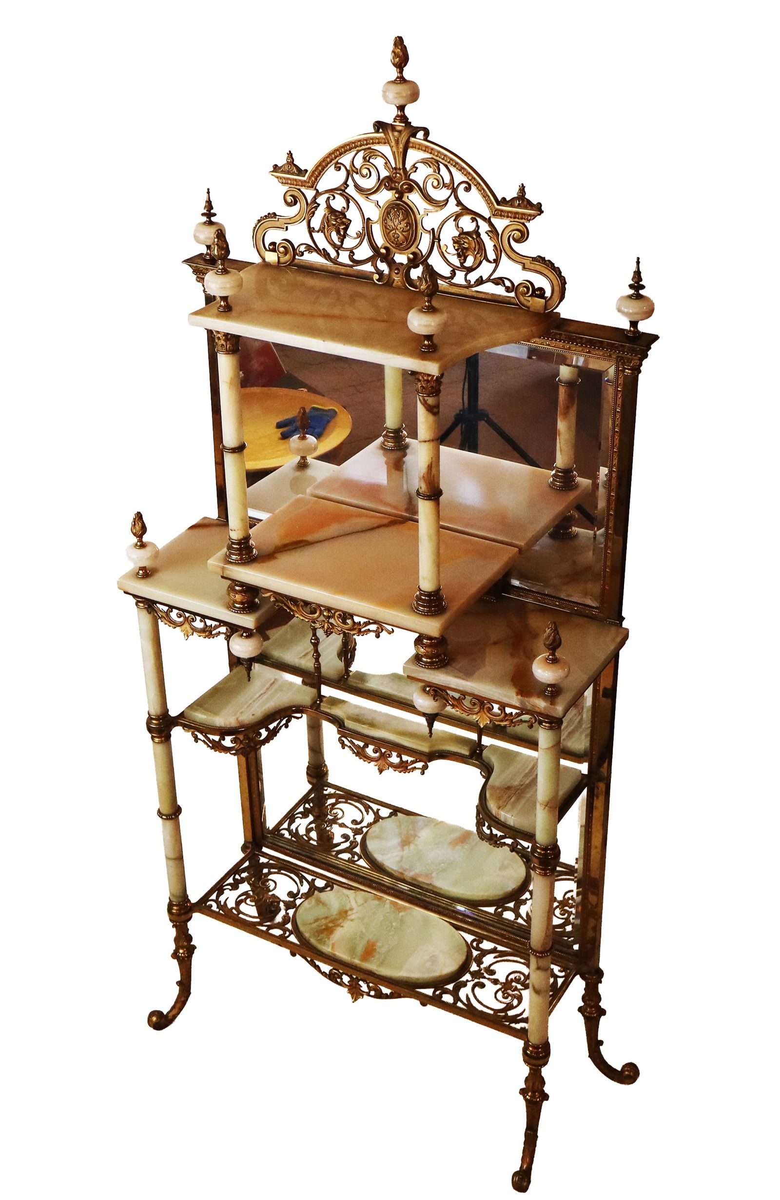 Victorian Onyx and Gilt Brass Etagere (1 of 3)