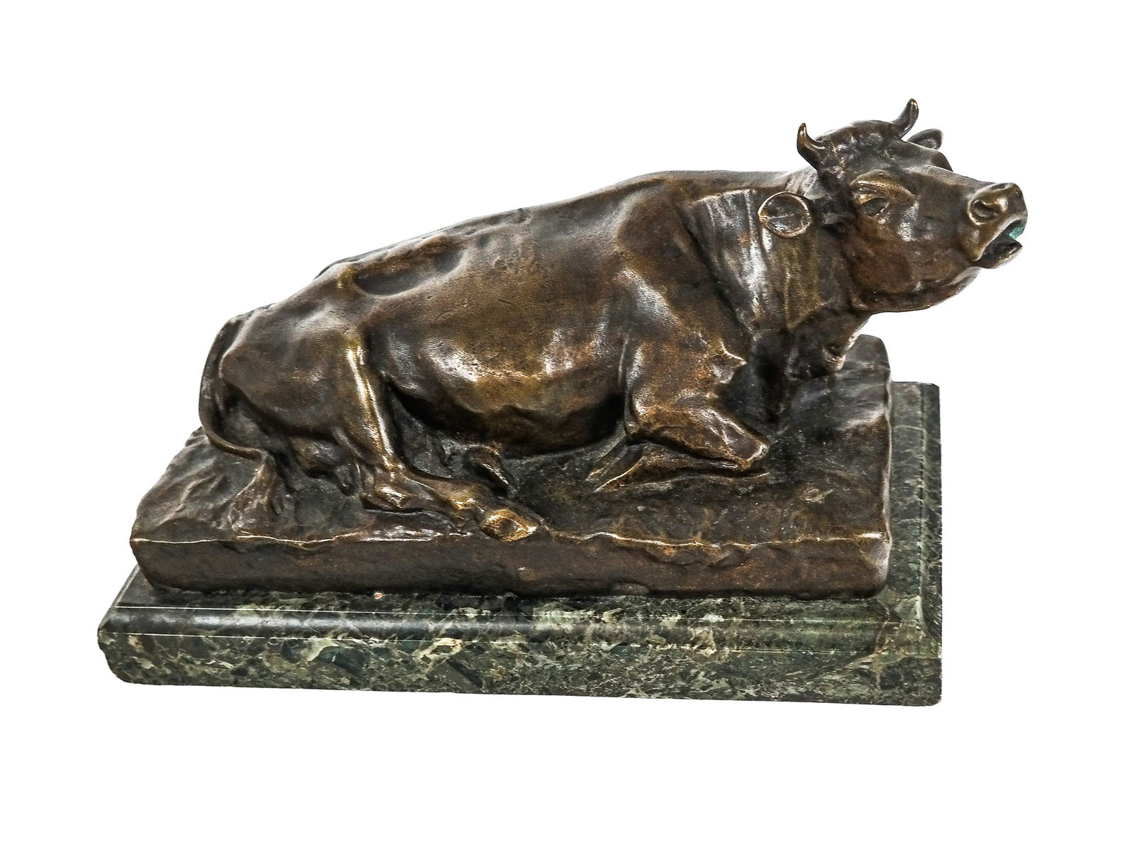 E. DUROS, Bronze Figure of a Cow on Marble Plinth (1 of 12)