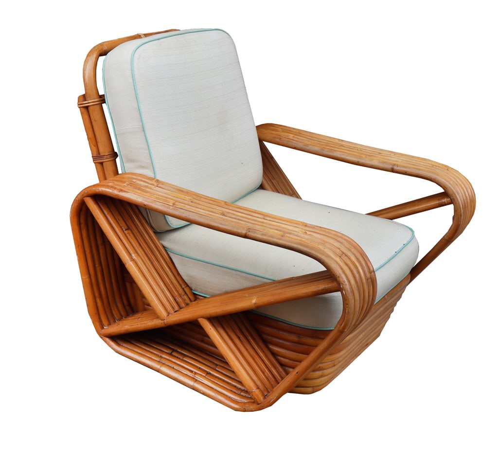 Paul T. Frankl Attrib. Rattan Armchairs, Pair (1 of 6)