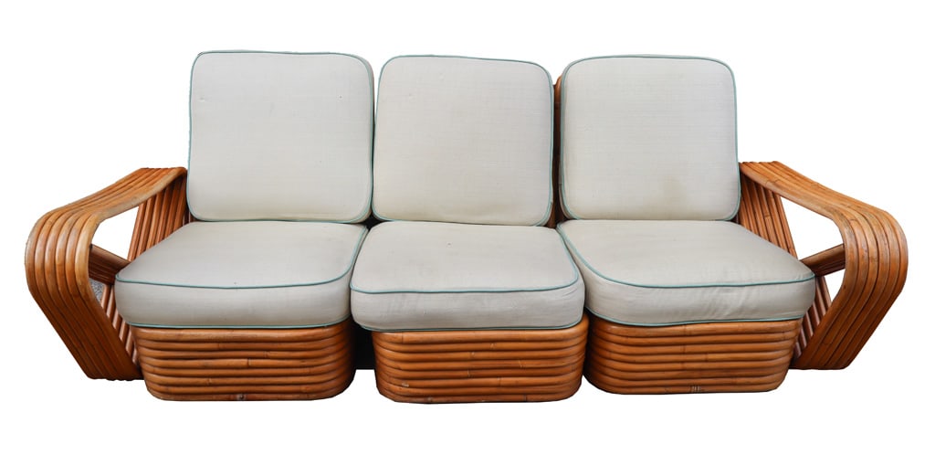 Paul T. Frankl Attrib. Rattan Sofa (1 of 9)