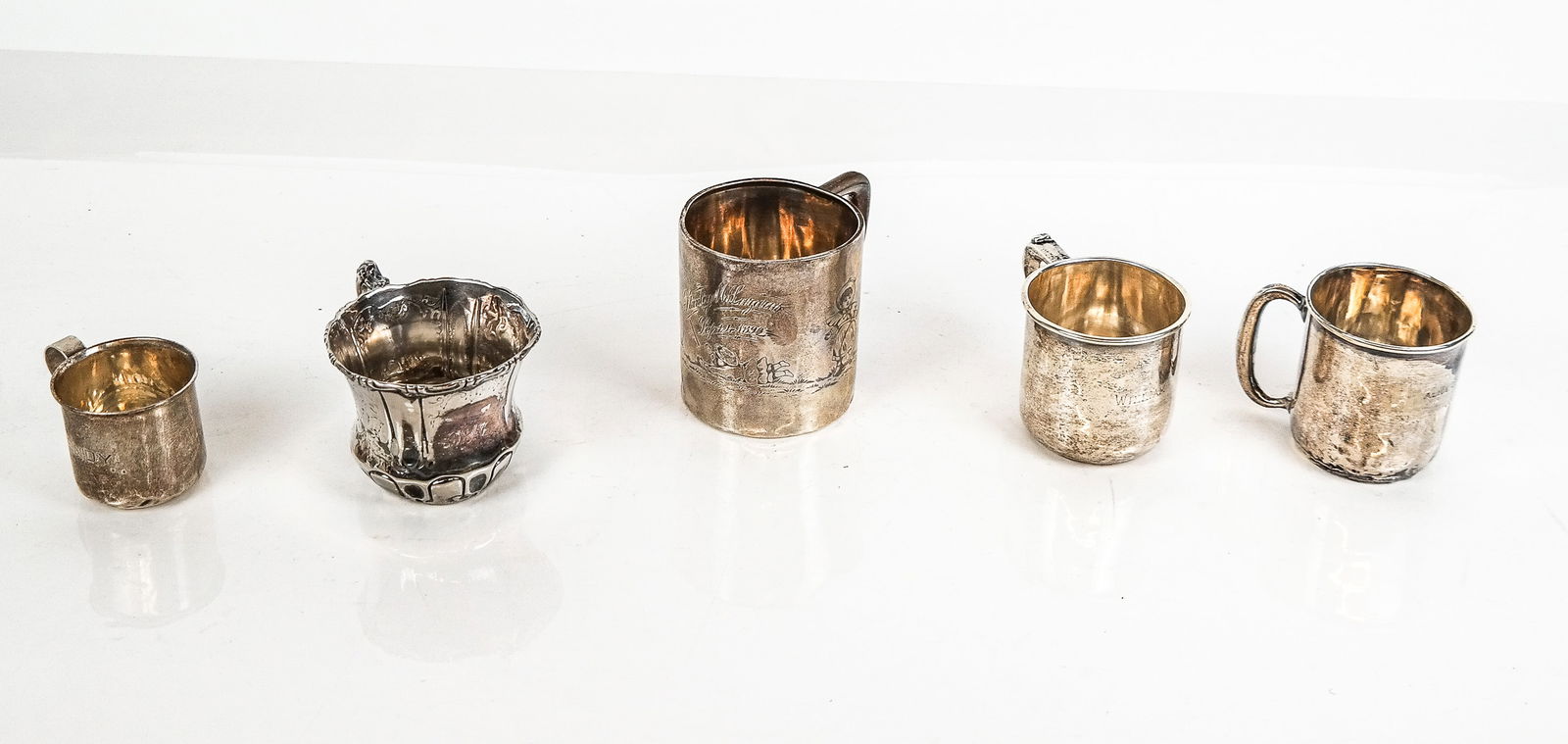 Five Sterling Silver Cups - 17
