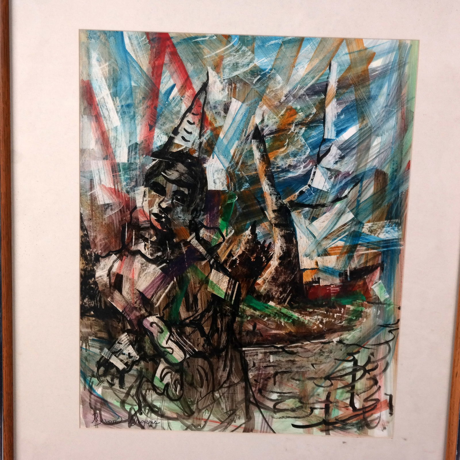 George B. BROWN: "Dynamic of City" - Mixed Media - 8