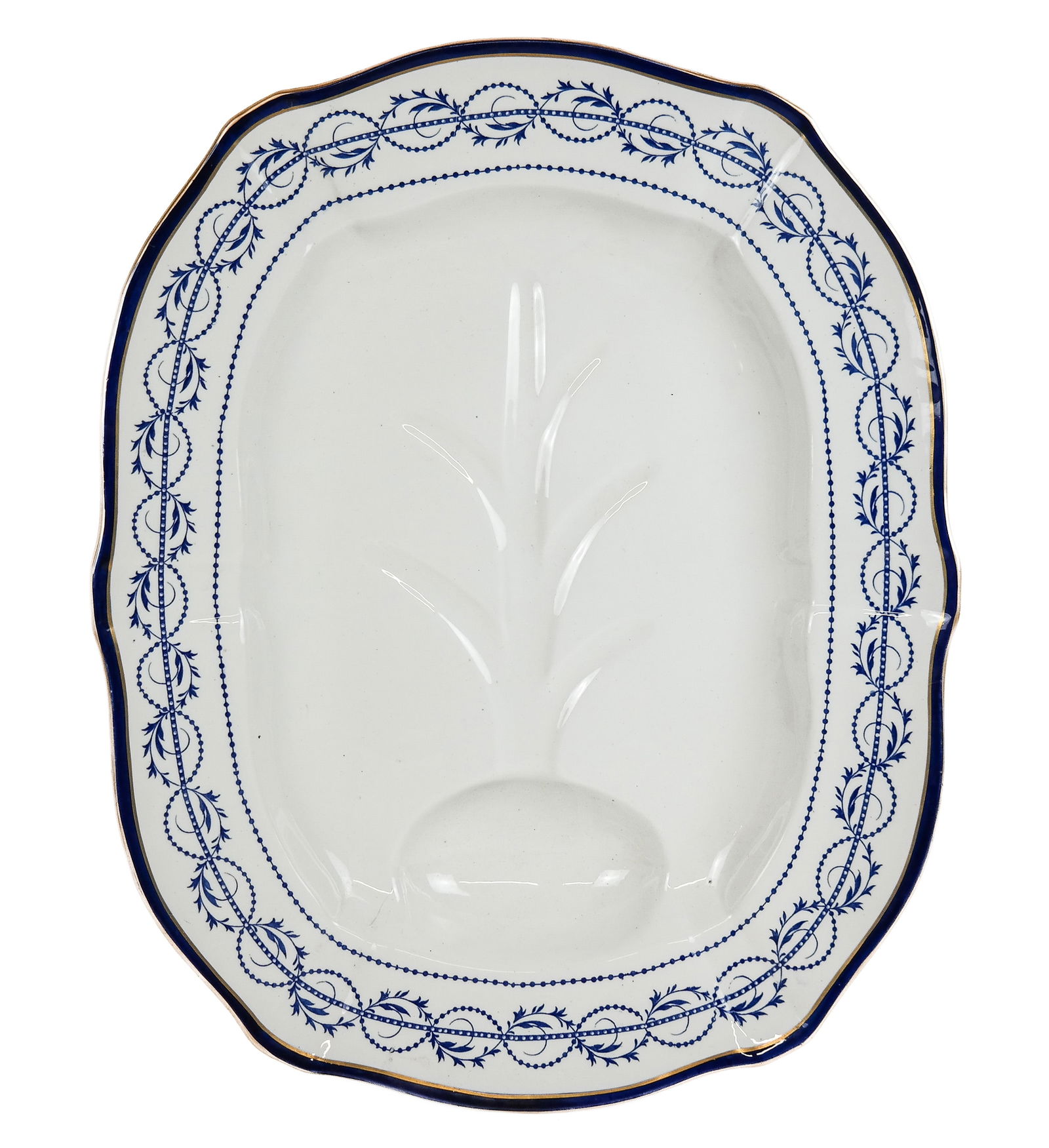 Royal Crown Derby Well and Tree Platter: Royal Crown Derby well and tree platter, marked to base. [17" W x 21.5" D]. Condition is good with minor wear.