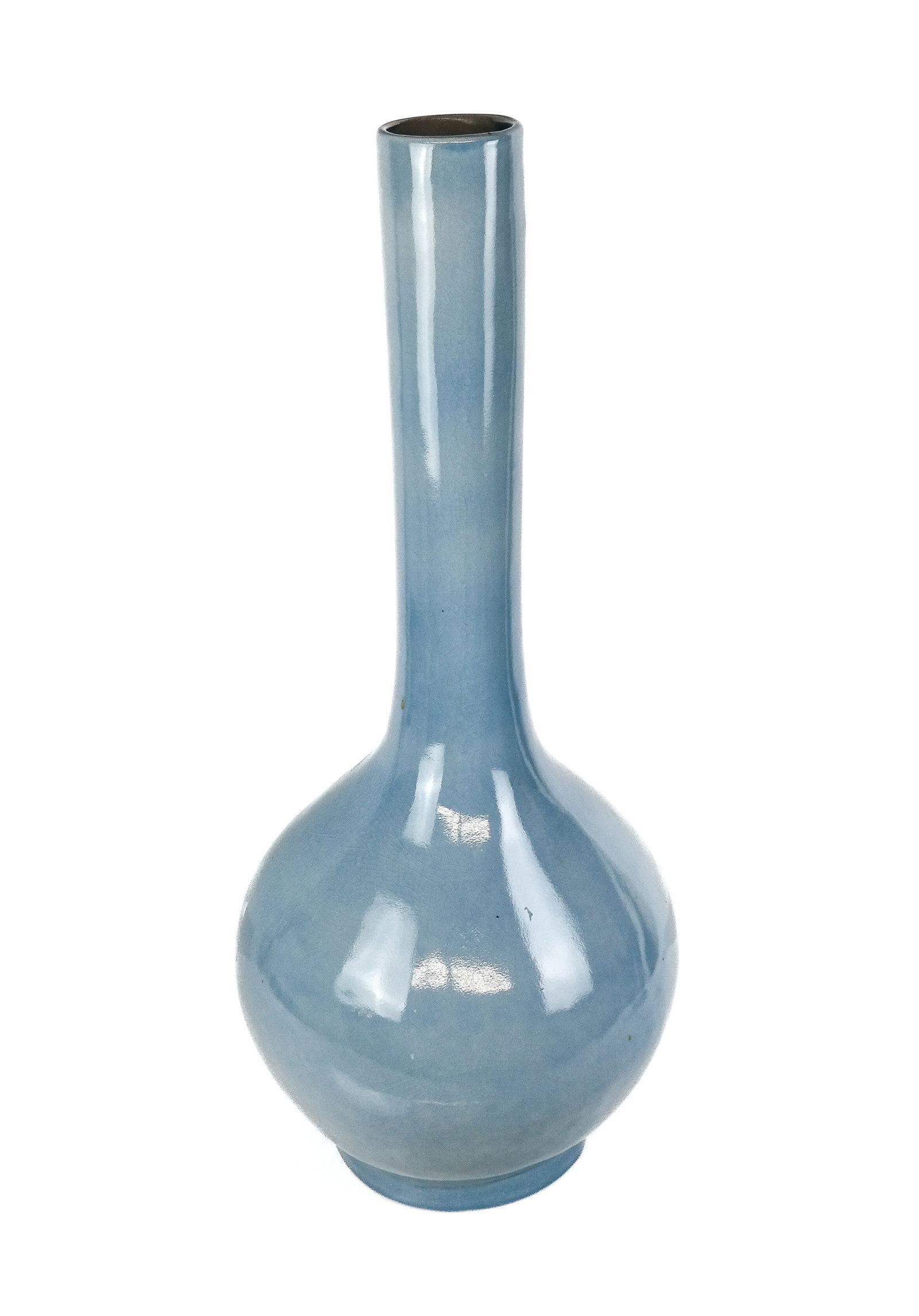 Large Crackle Glaze Vase: Large crackle glaze vase, possibly Chinese, unmarked. [28" H x 12" Diameter]. Condition is good.