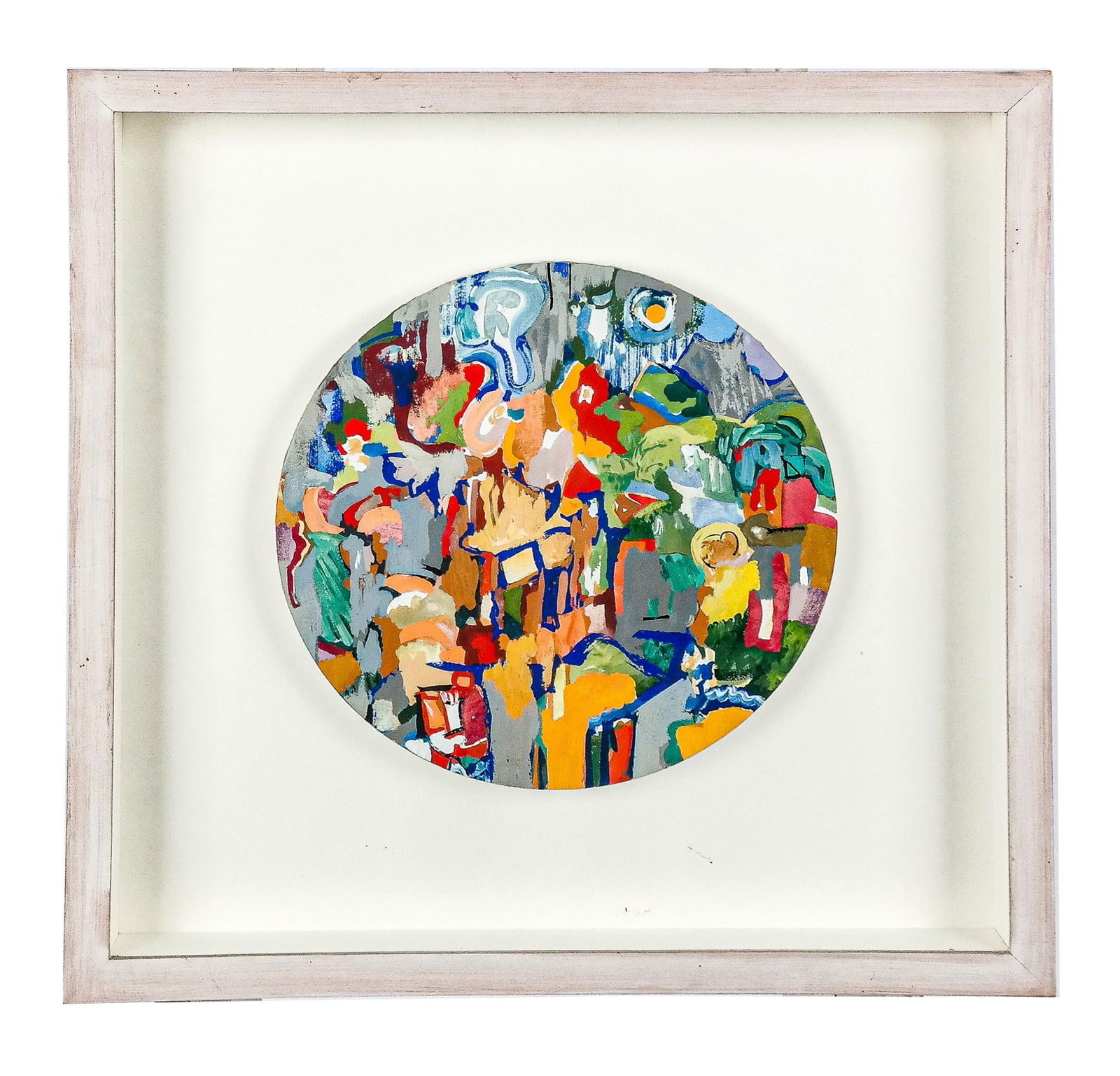 Holly HUGHES: Abstract Acrylic on Paper, Framed: Holly Hughes (American, b. 1955) "Xingping" abstract acrylic on paper, 20th century, in a frame, no signature found. [Framed: 17.25" Square]. Condition is good. From the Estate of Rande Brown Ouchi. S