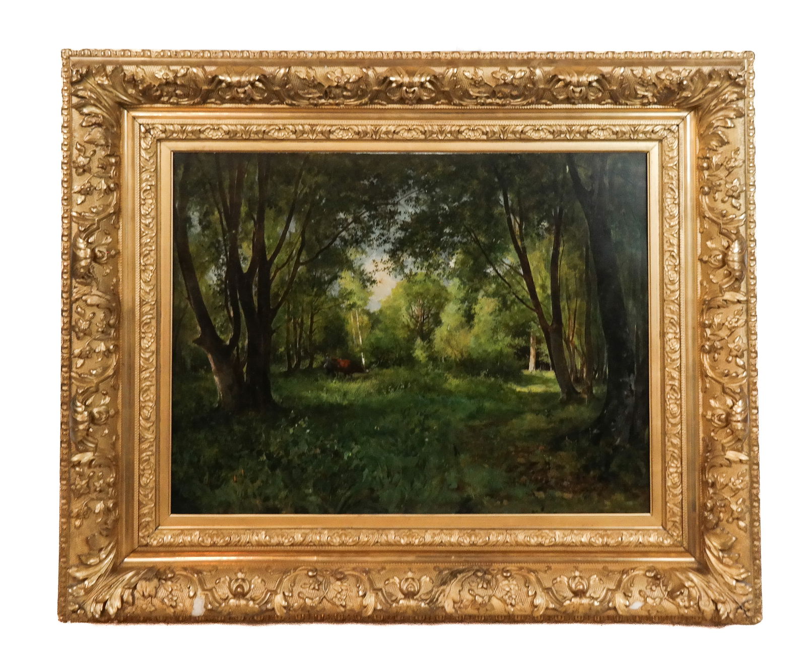 MF JACOMIN 19th Century Oil on Panel, Forest Path (1 of 11)
