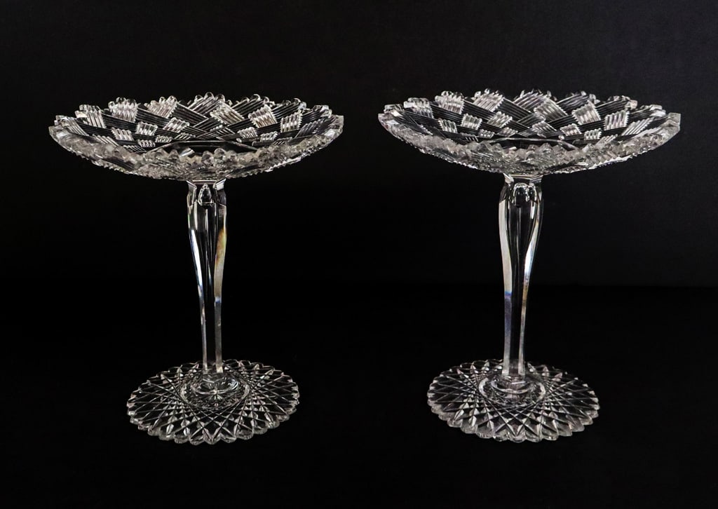 Pair of American Brilliant Cut Glass Tazzas (1 of 20)