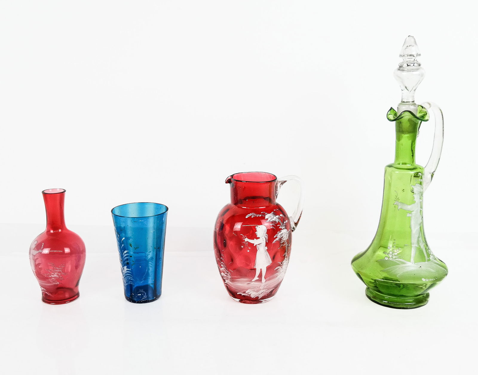 Group of "Mary Gregory" Colored Glassware, 4 (1 of 13)