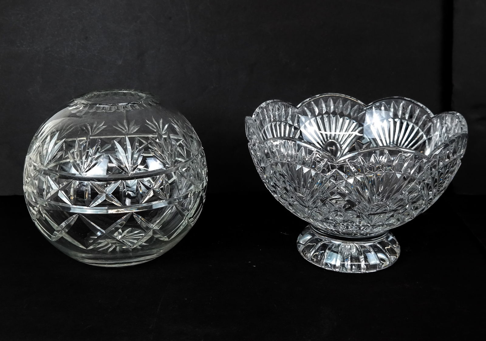 2 Cut Glass Articles, Rose Vase & Bowl (1 of 10)