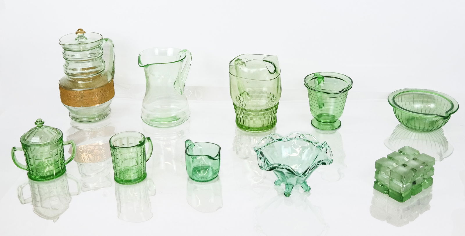 Collection of Green Colored Depression, Uranium & (1 of 15)