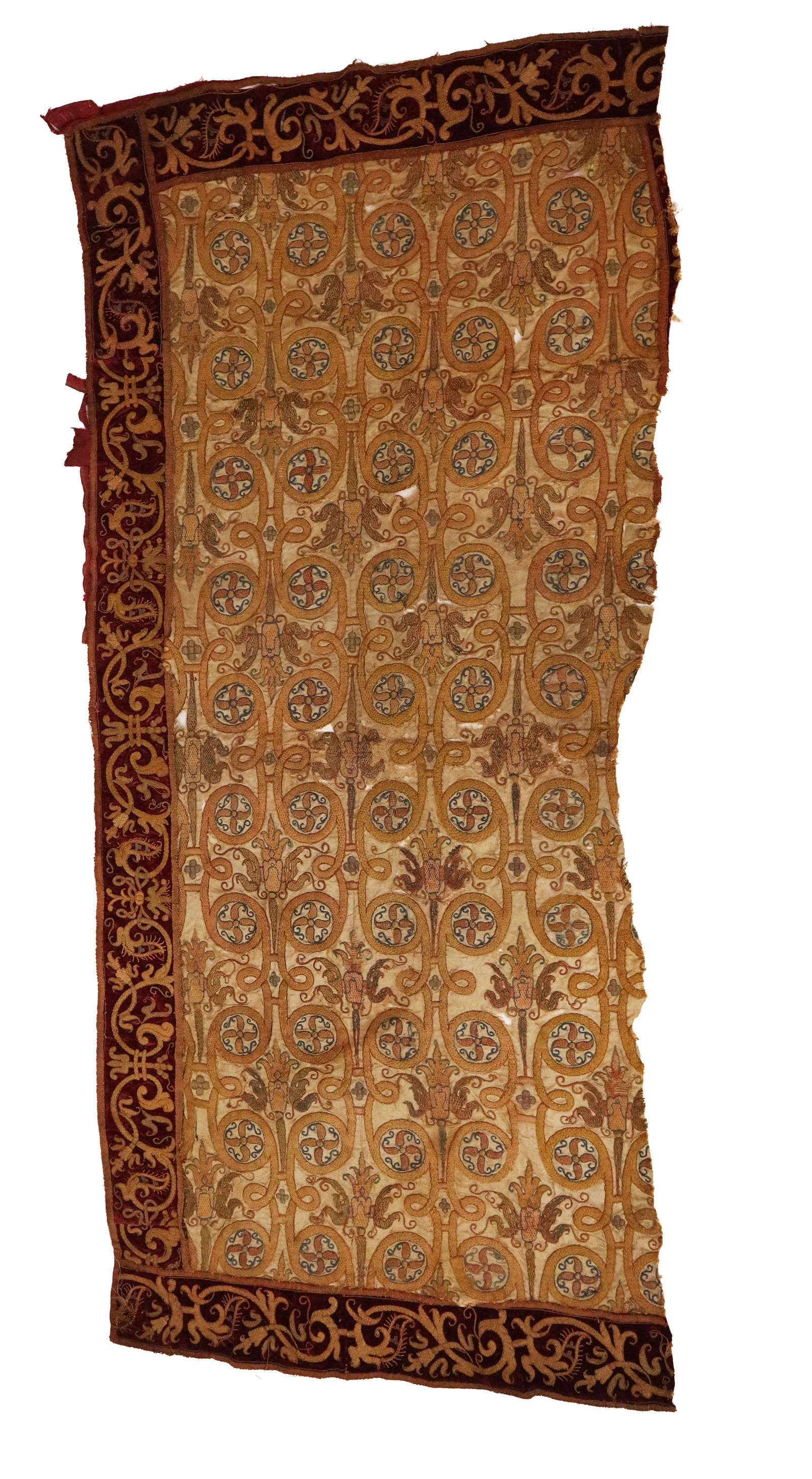 Silk & Metallic Baroque Embroidery, Large Fragment (1 of 9)