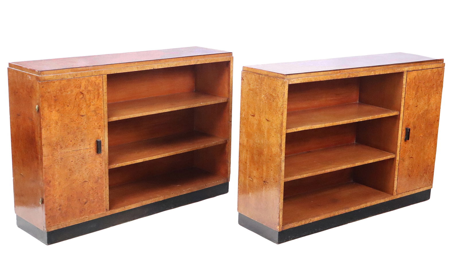Pair of Art Deco Burl Walnut Book Tables (1 of 13)