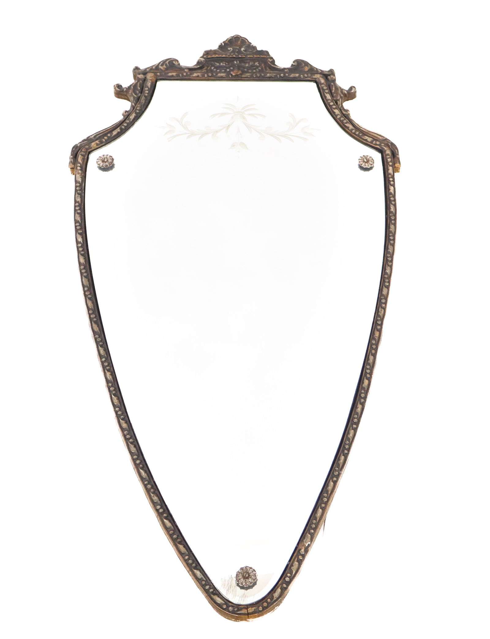 Venetian Carved and Gilded Shield Shaped Mirror (1 of 7)