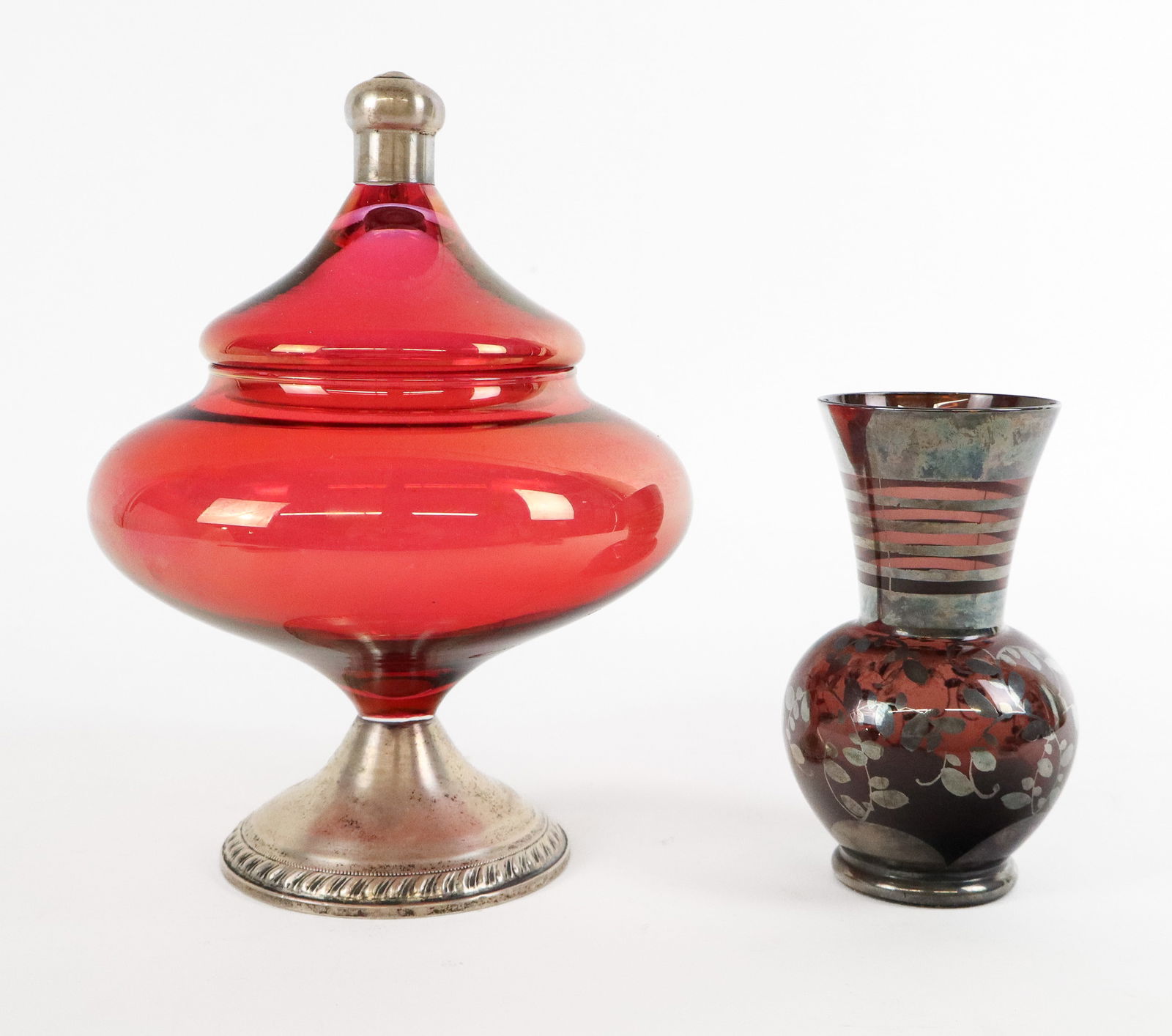 Two Sterling Silver & Colored Glass Articles (1 of 17)