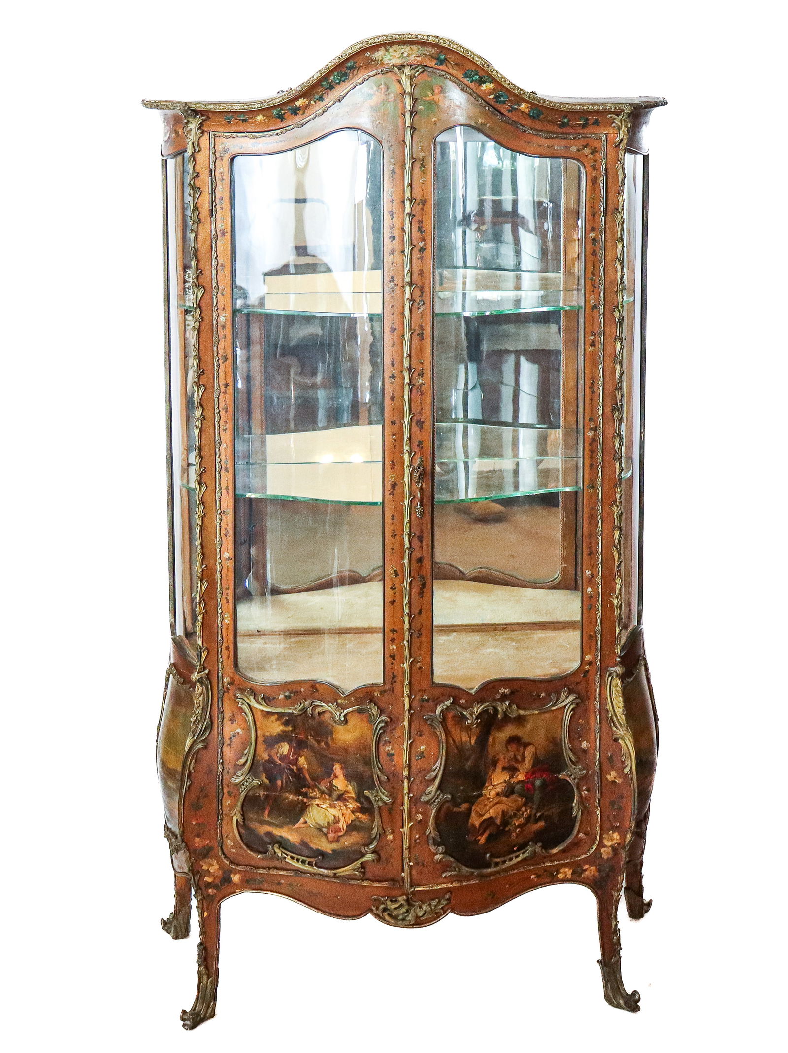 Louis XV Vernis Martin Vitrine Cabinet (1 of 9)
