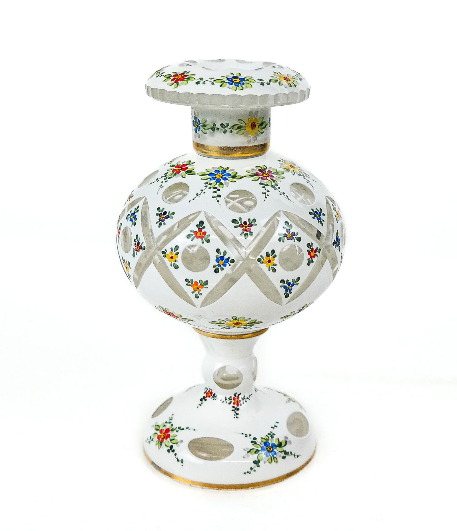 Czech Bohemian Cut to Clear Candlestick Vase (1 of 8)