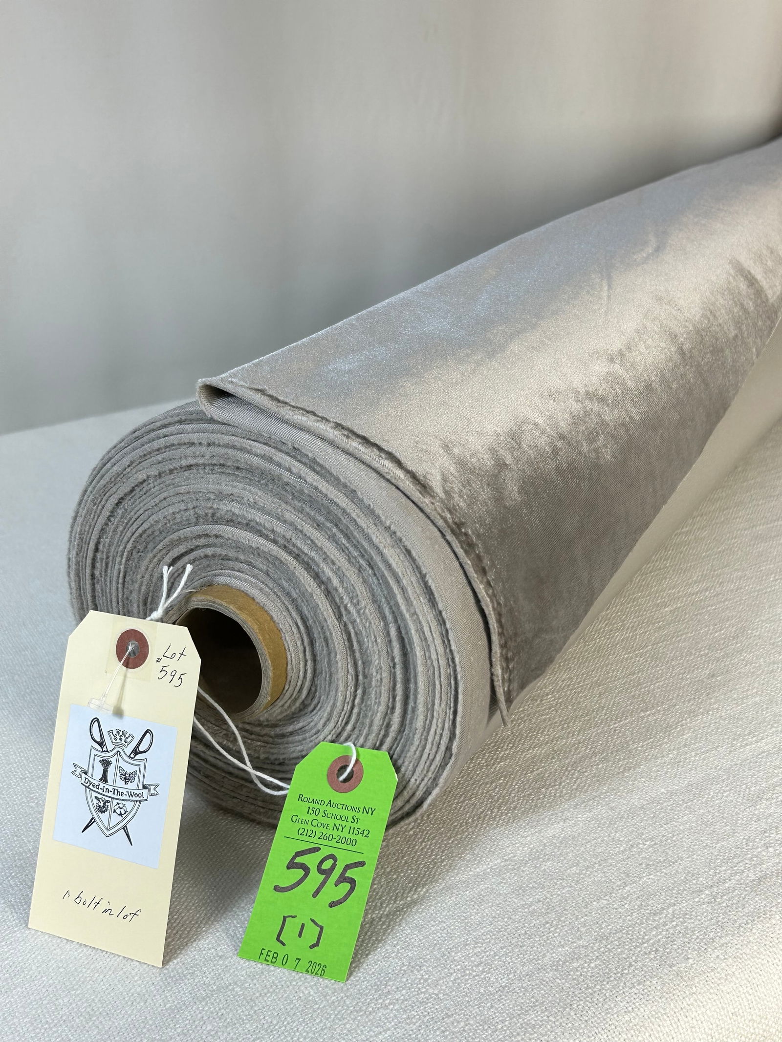 Light Grey Panne Velvet Fabric (1 of 4)