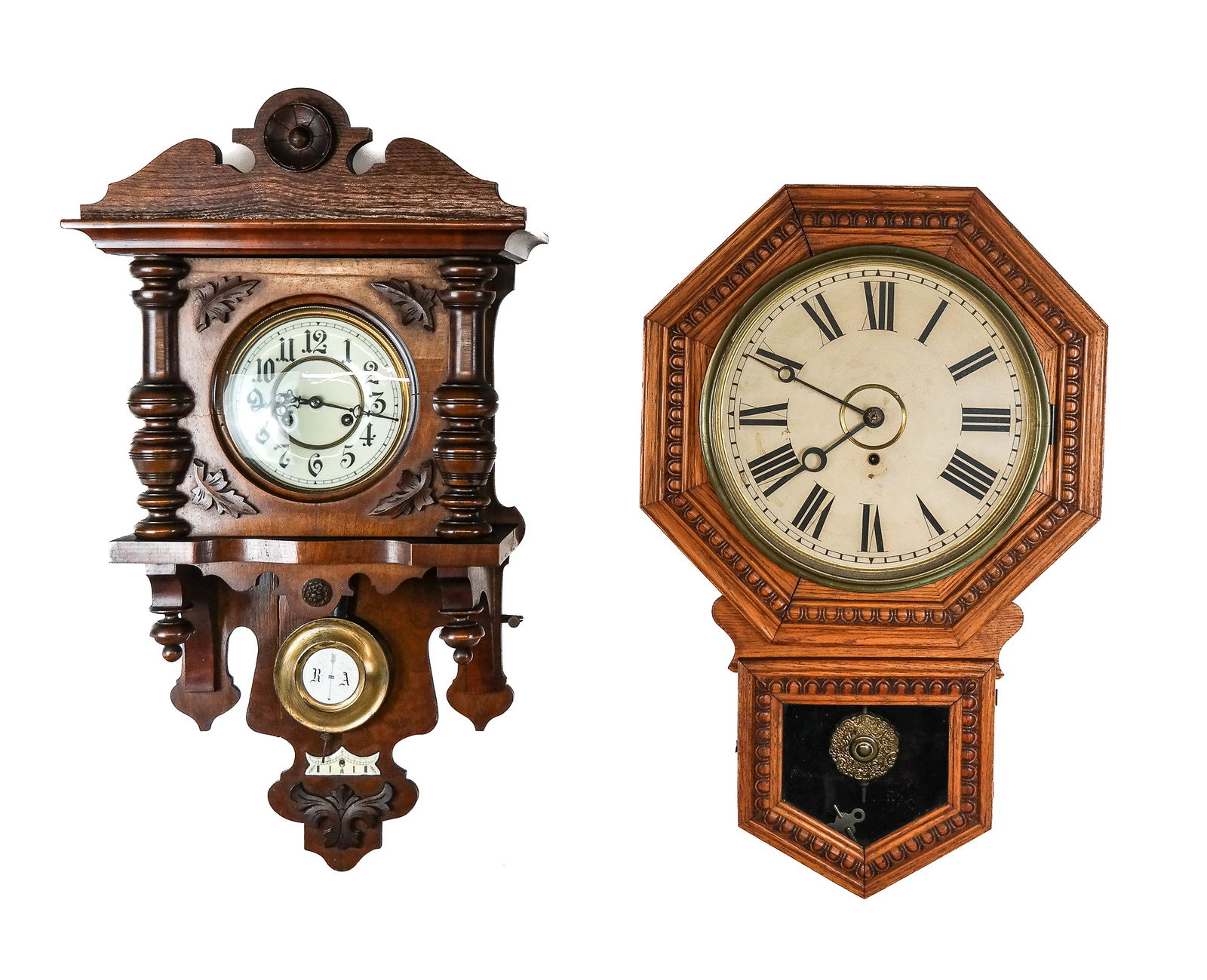German Carved Walnut Wall Clock (1 of 20)