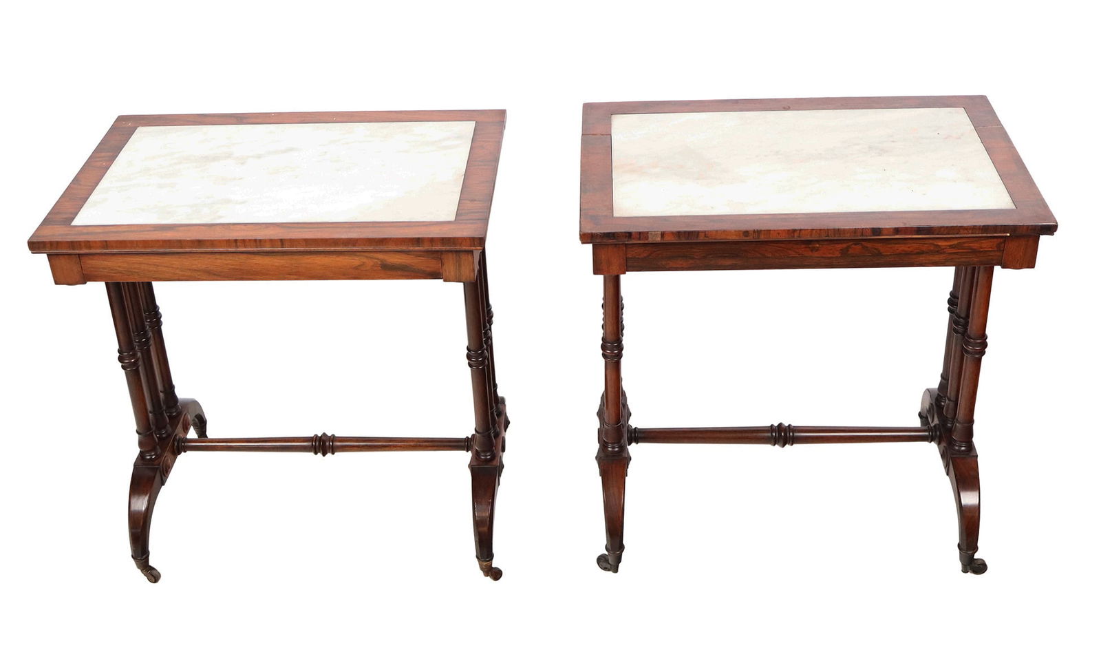 Pair Antique English Rosewood Lamp Tables (1 of 18)