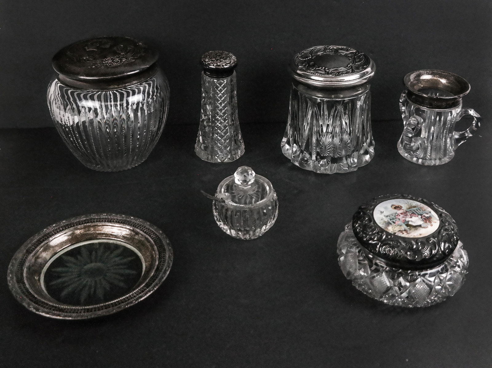 Seven Silver and Metal Glass Articles (1 of 19)