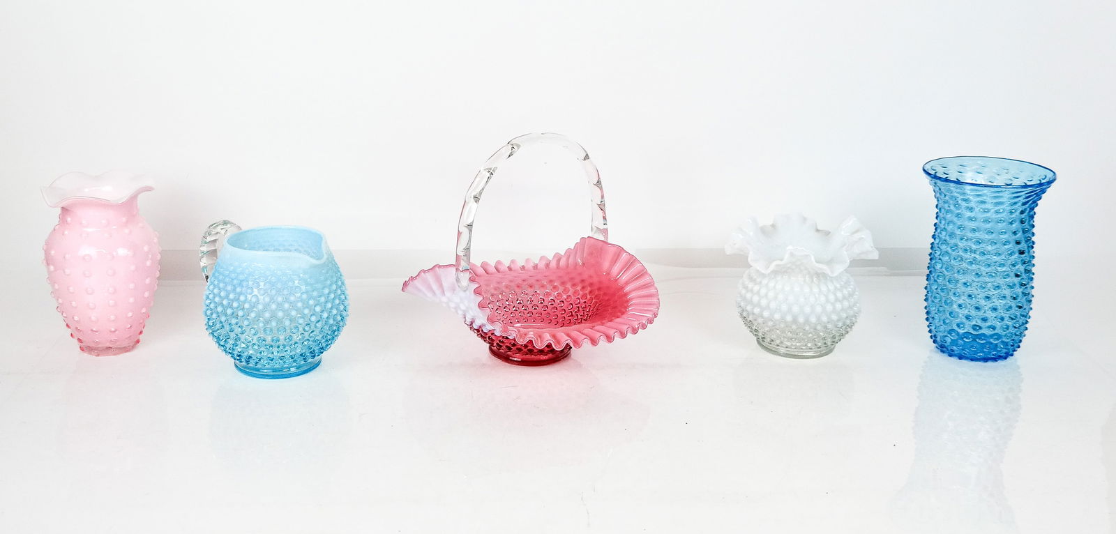 Fenton & Other, Hobnail Colored Glass Vases, 5 (1 of 15)