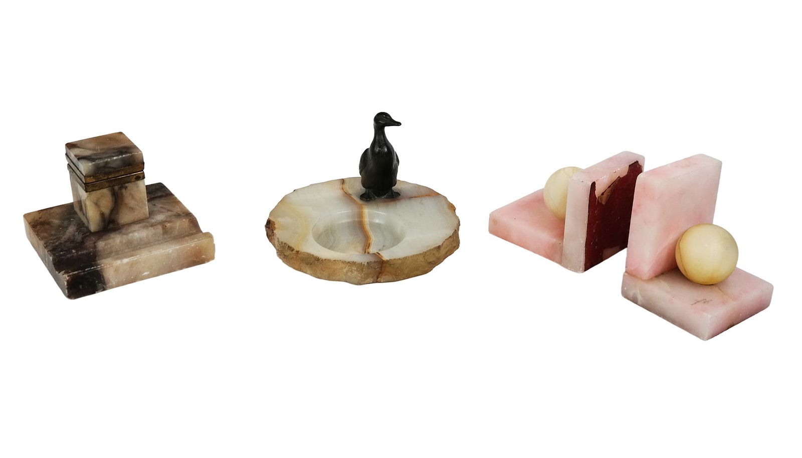 Group of Onyx and Marble Desk Articles, 4 (1 of 13)