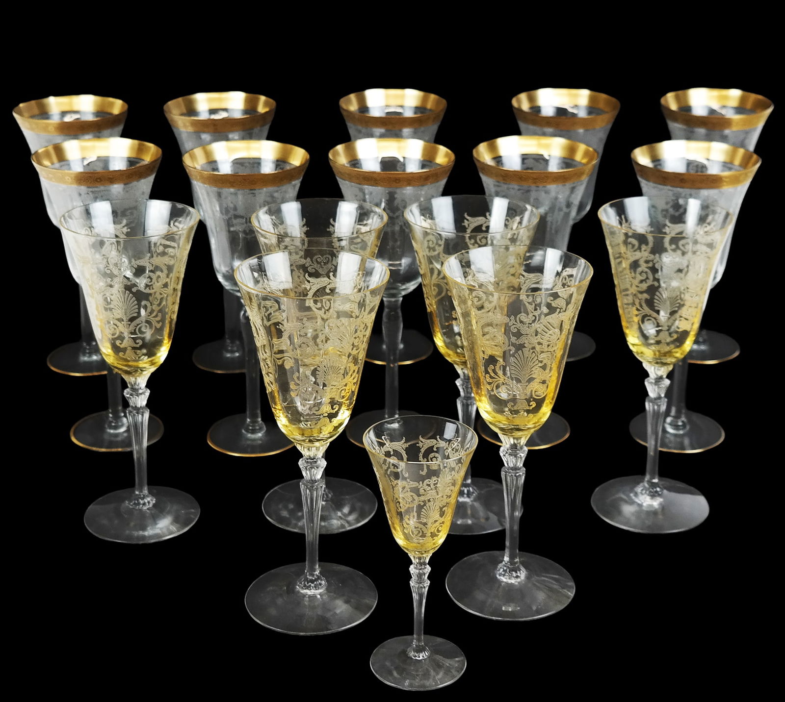 Collection of Etched Glass Stemware, 17 (1 of 11)