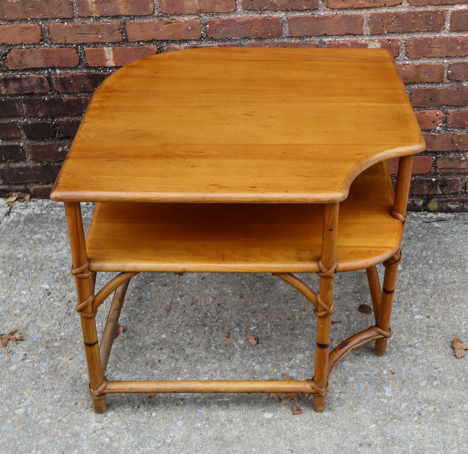 Two-Tier Bamboo Style Corner Table (1 of 10)