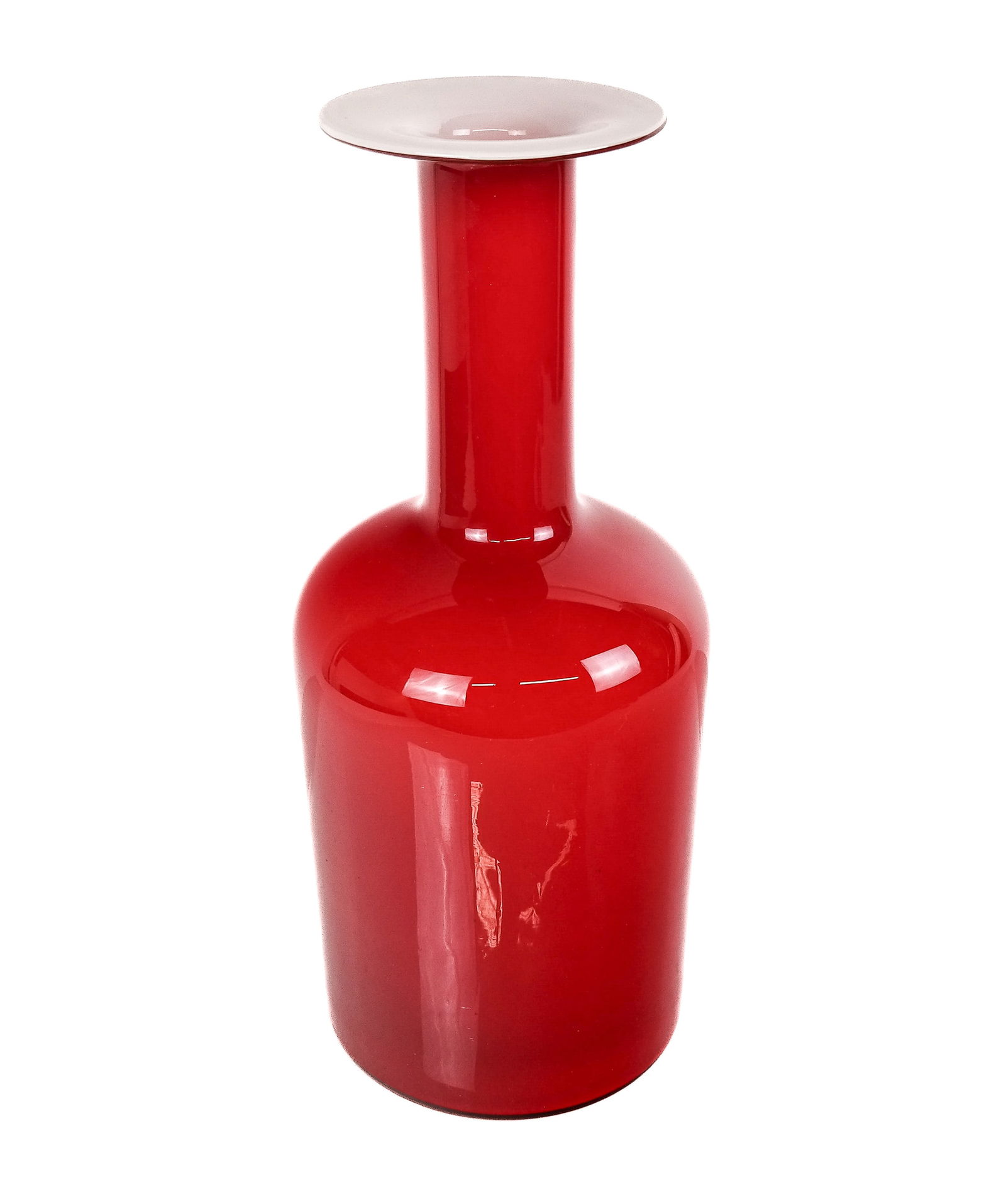 Otto Brauer for Holmegaard Red Glass Gulvase Vase (1 of 8)