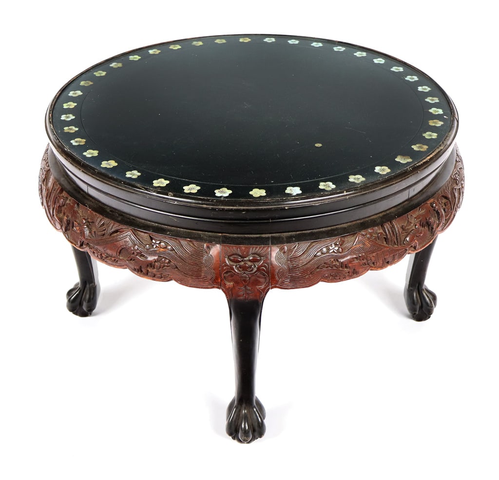 Chinoiserie Carved and Inlaid Coffee Table (1 of 12)
