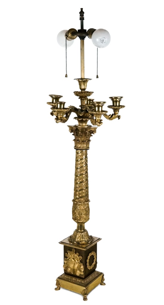 French Empire Gilt Bronze Candelabra Lamp (1 of 12)