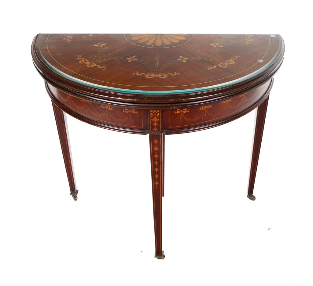 Louis XVI Marquetry Inlaid Flip-Top Games Table (1 of 15)