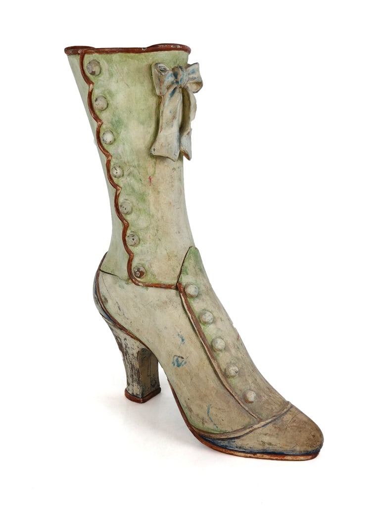 Large Carved and Painted Wood Sculpture of a Shoe (1 of 15)