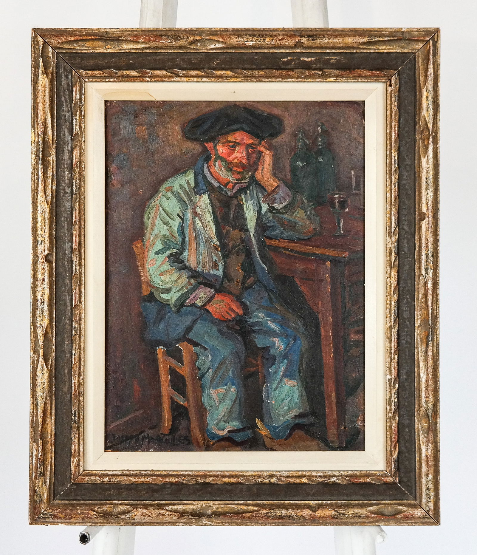 Joseph MARGULIES Seated Man, Oil on Panel (1 of 9)