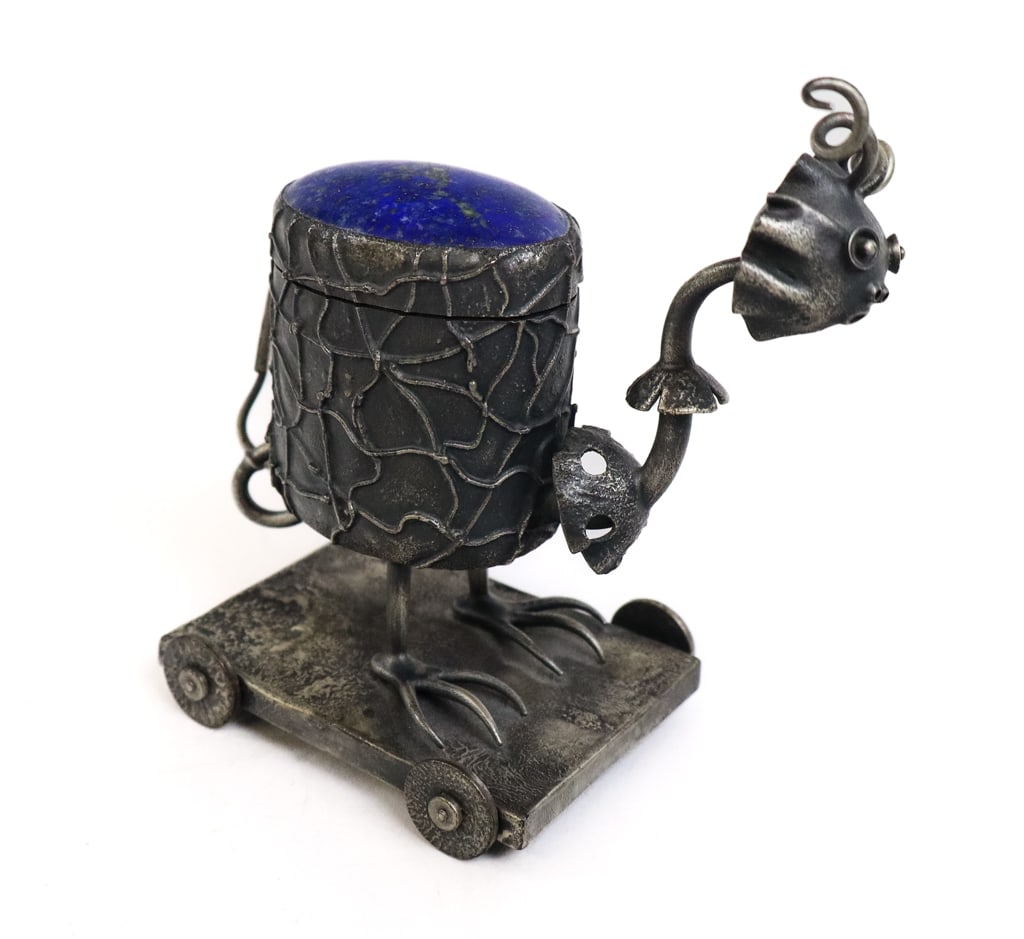 Earl Krentzin Sterling & Lapis Whimsical Sculpture: N.A.