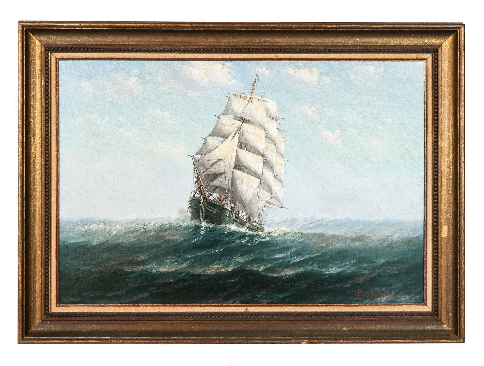 T.V.C Valenkamph Nautical Oil on Canvas Painting (1 of 14)