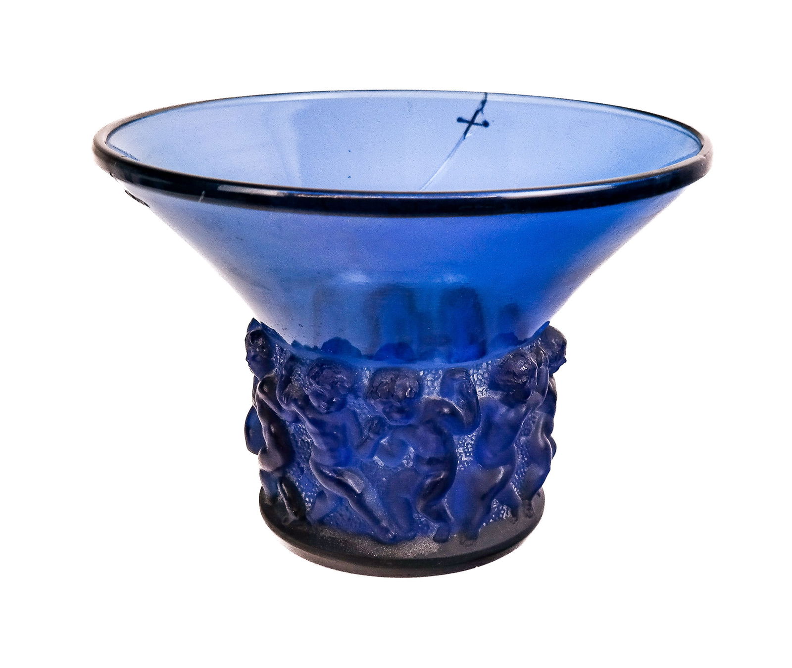 R. Lalique Art Deco Blue Glass "Farandole" Vase (1 of 13)