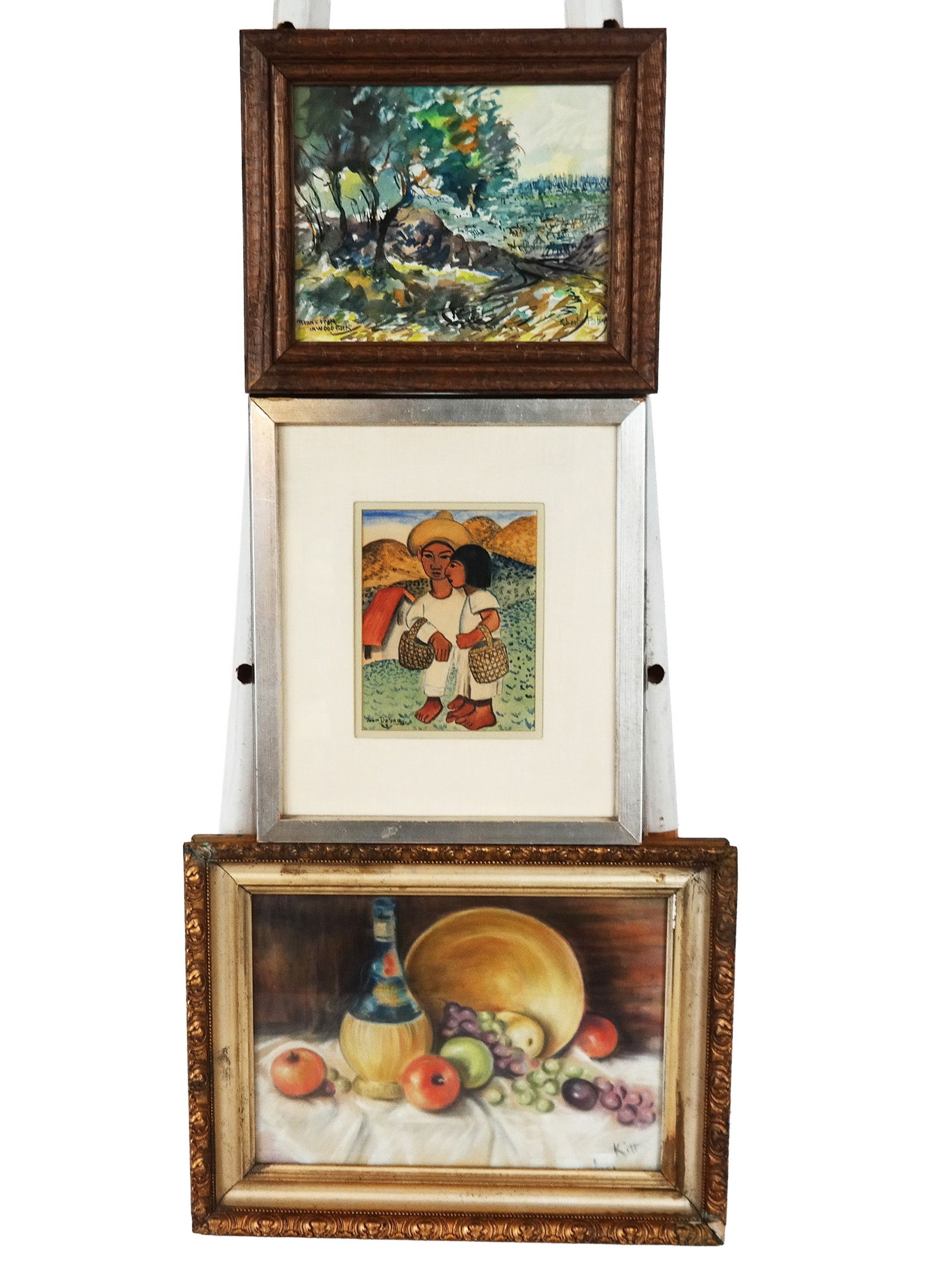R. PATTERSON, J. DE'PREY, & 1 Other, 3 Artworks: Group of three framed artworks, 20th century, comprising: Robert Patterson (American, 1898-1981) watercolor landscape "Bronx from Inwood Park," signed lower right; Juan De'Prey (Puerto Rican, 1904-196