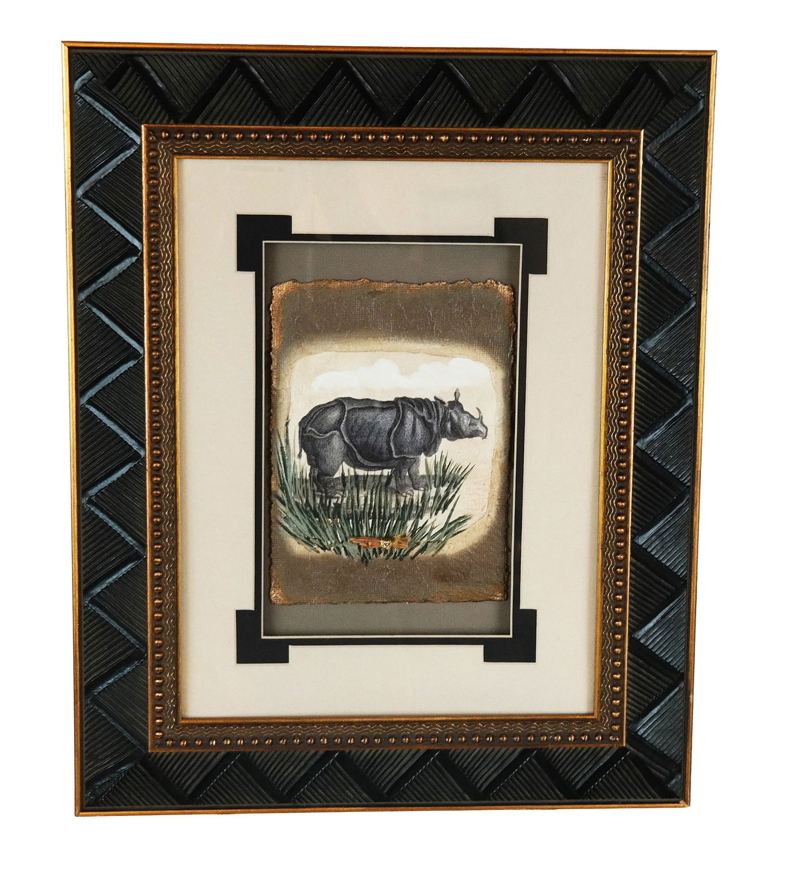 Decorative Framed Print of a Rhinoceros (1 of 8)