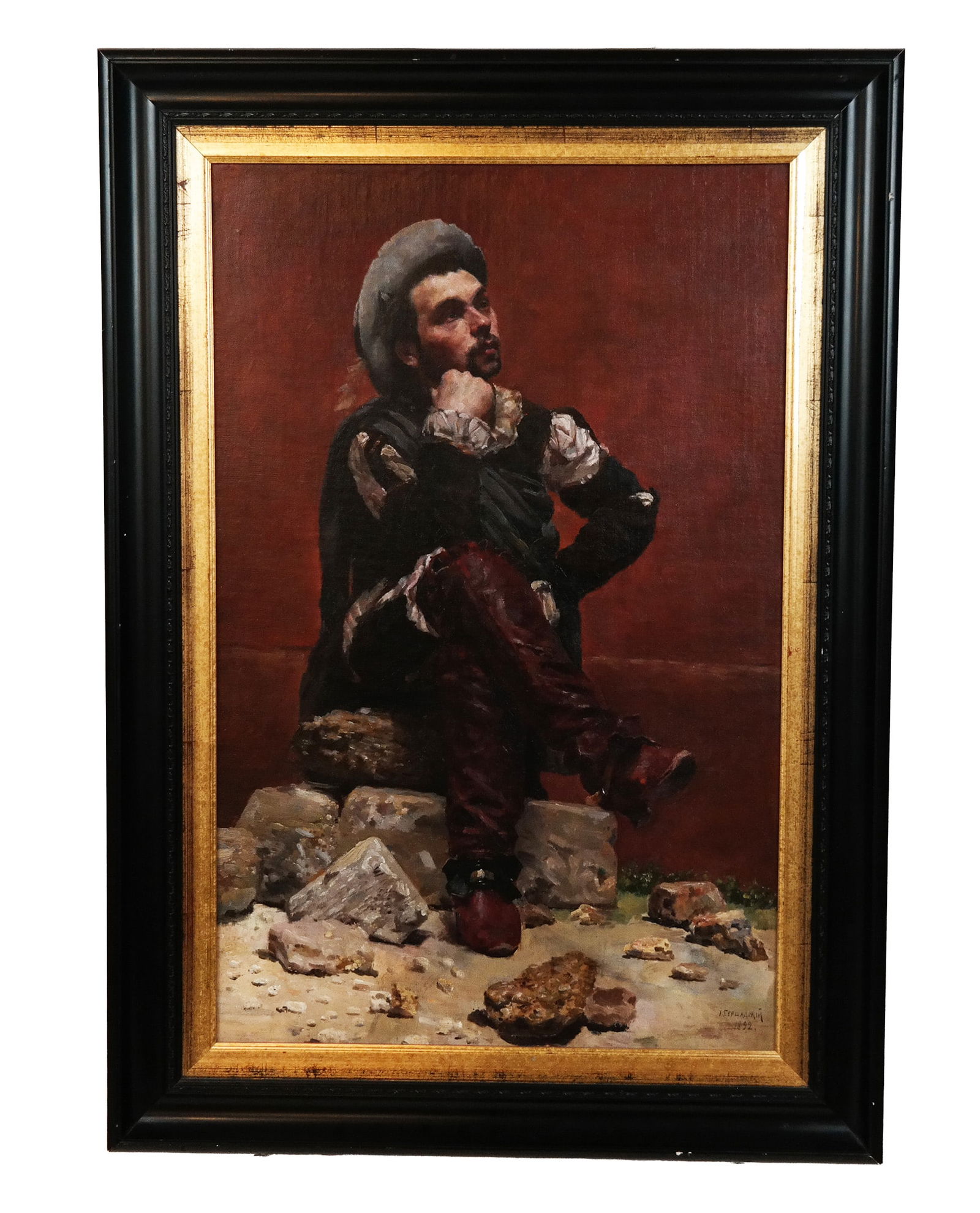 Antique Russian Oil on Canvas Seated Portrait (1 of 11)