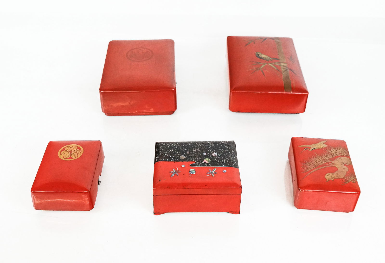 Collection of Red Lacquer Boxes, 5 (1 of 20)