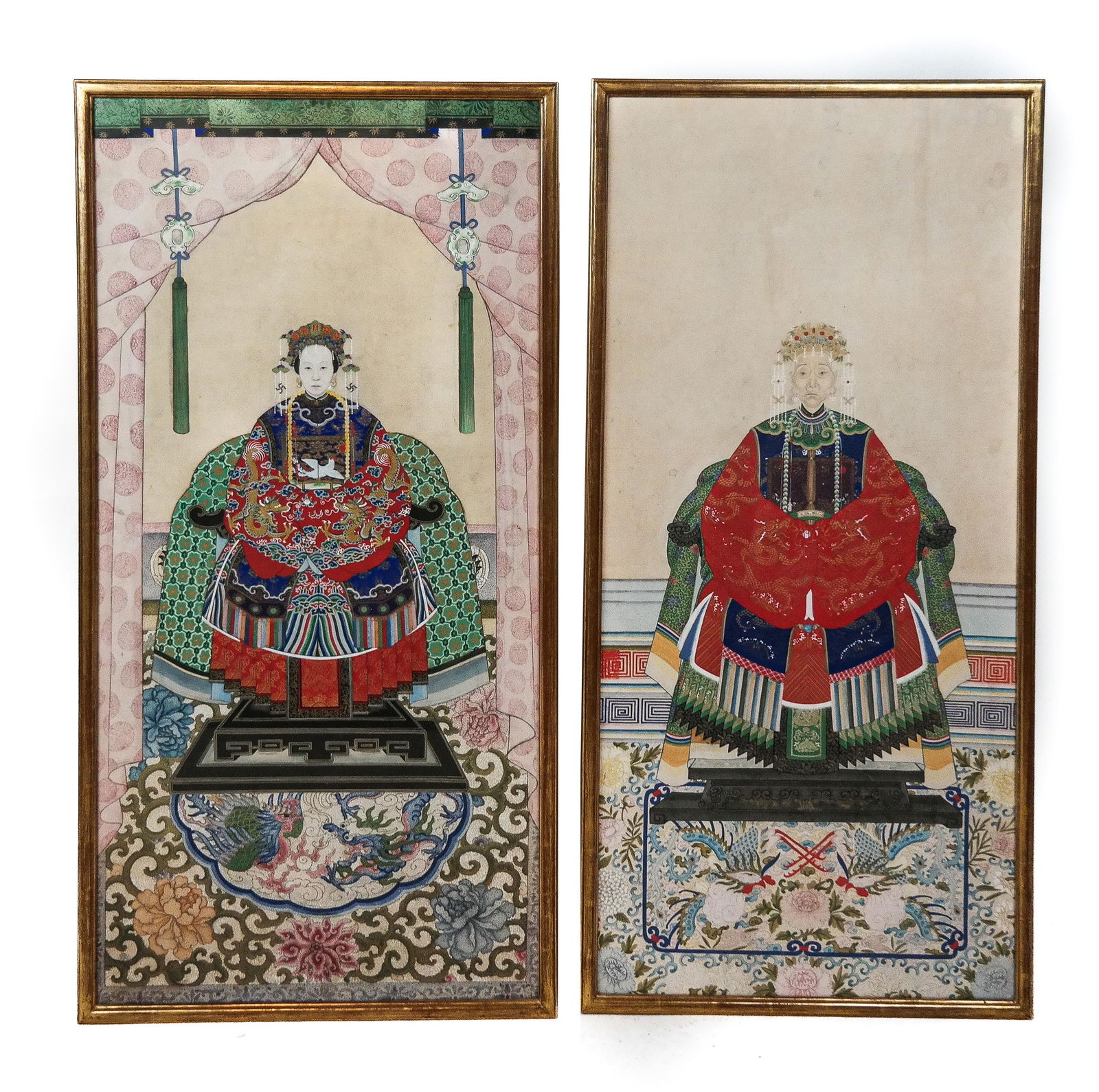 Pair of Chinese Qing Dynasty Ancestral Paintings (1 of 20)