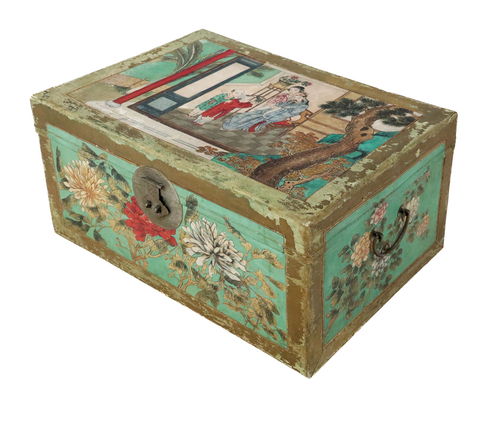 Chinese Chinoiserie Decorated Trunk (1 of 18)
