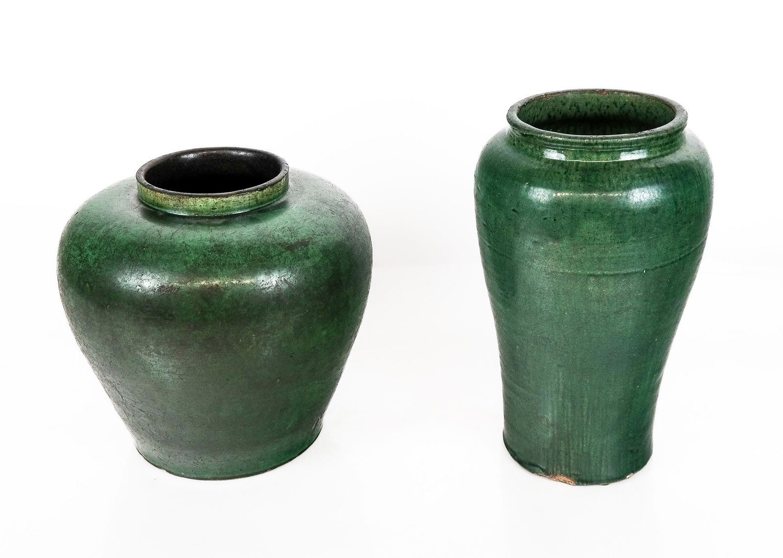 Two Emerald Green Pottery Vases (1 of 12)