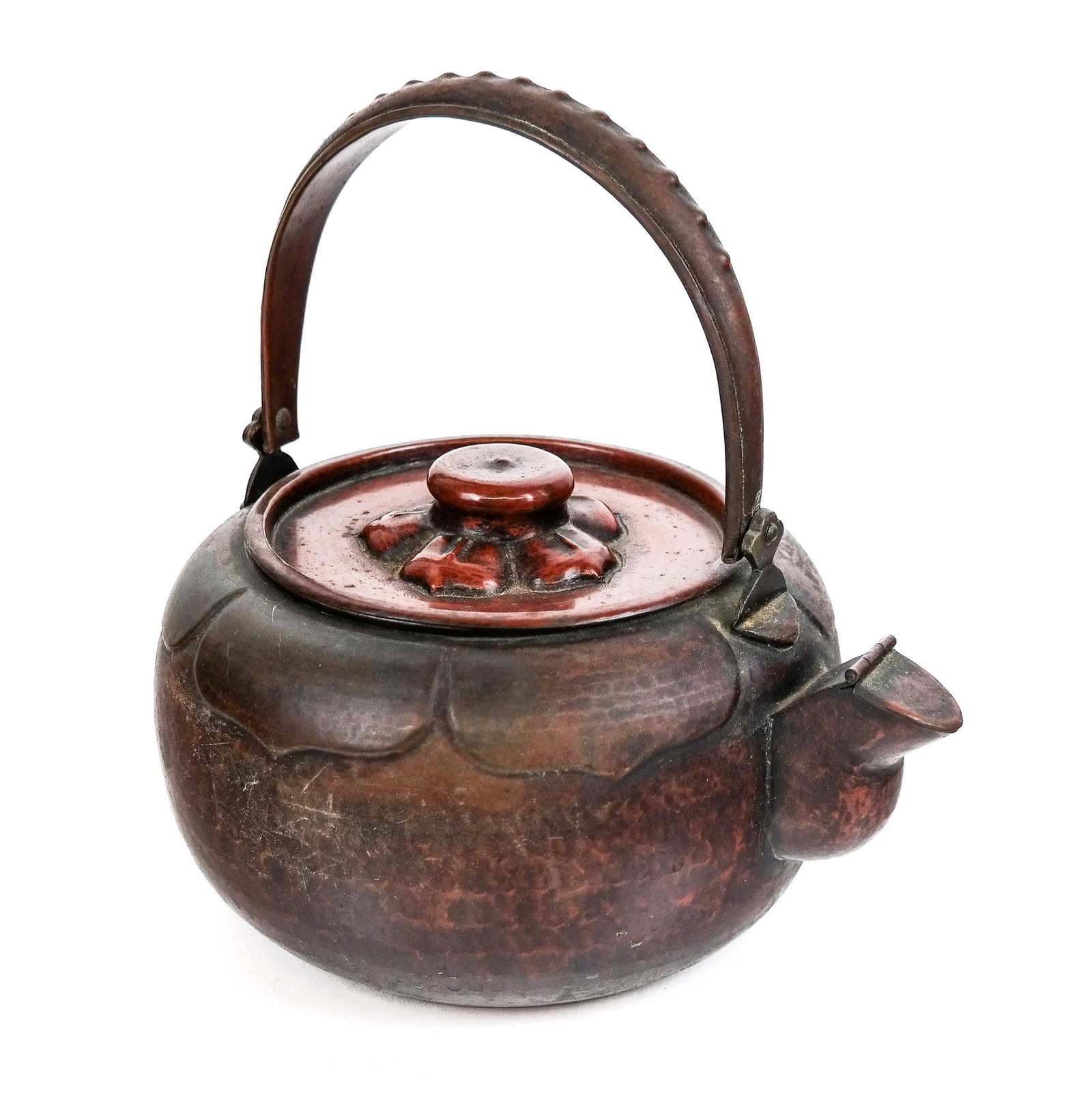 Japanese Meiji Period Hammered Copper Teapot (1 of 10)