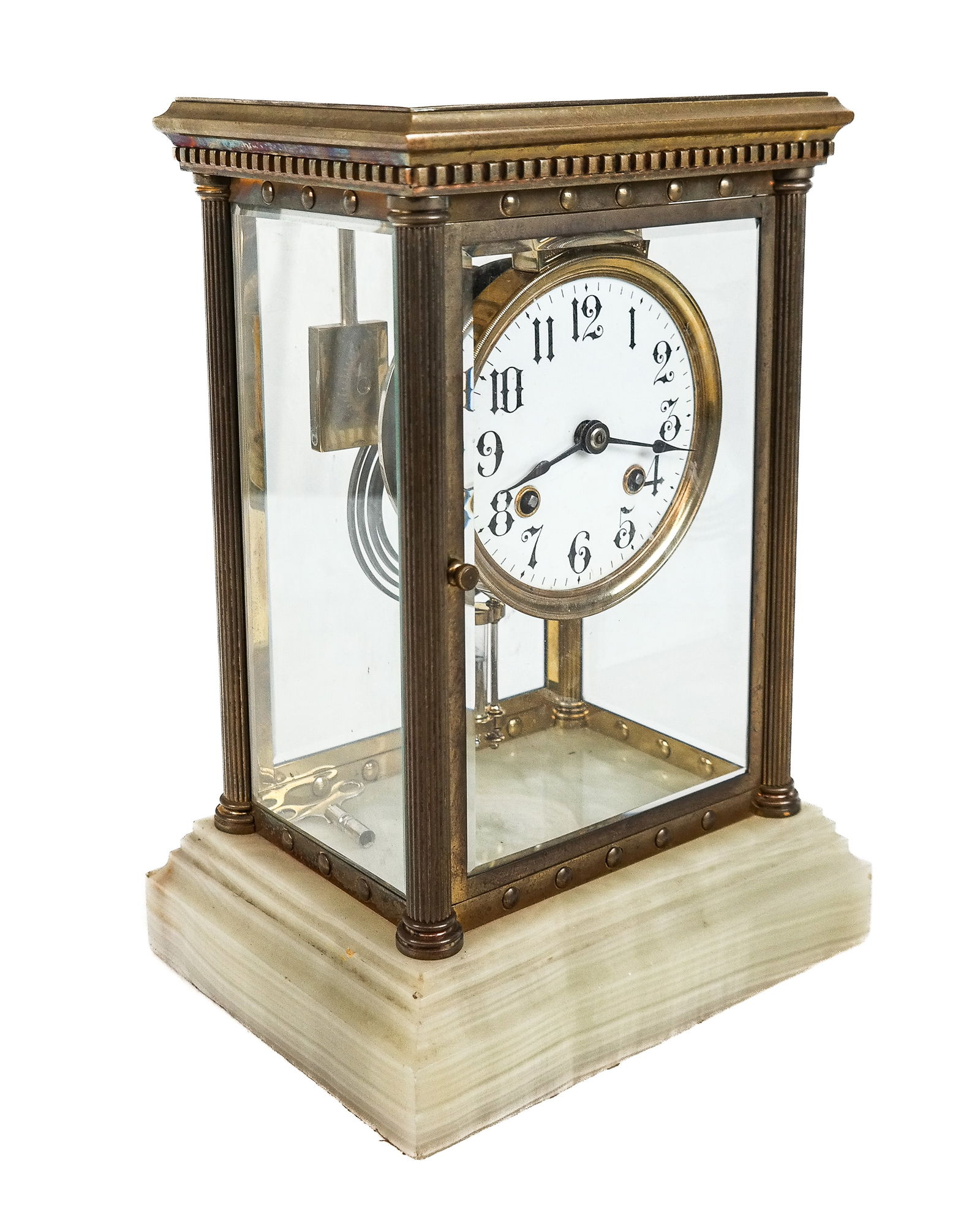 Vermont Clock Co. Gilt Regulator / Mantle Clock (1 of 14)