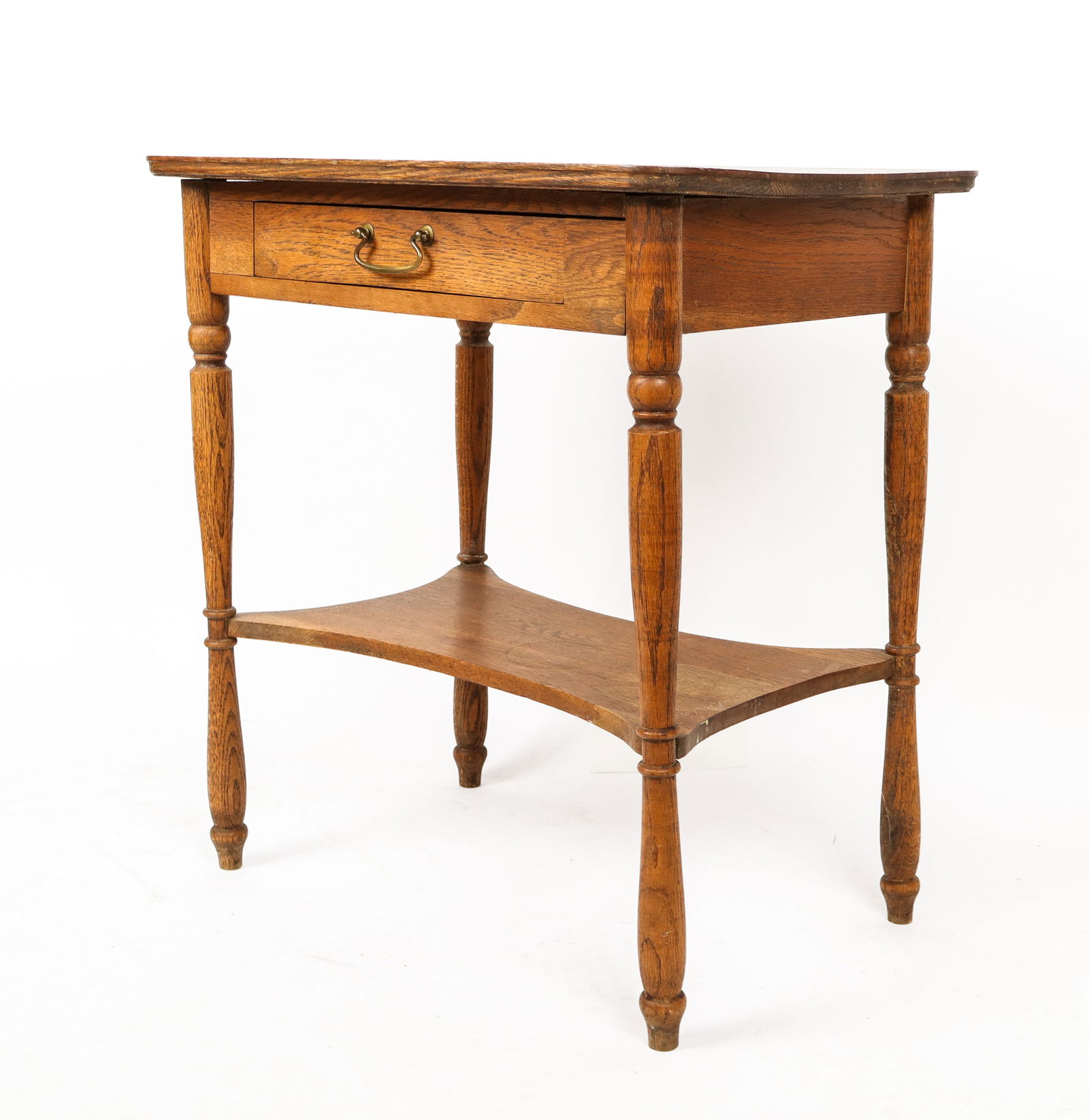 Oak Two-Tier Side Table - 11