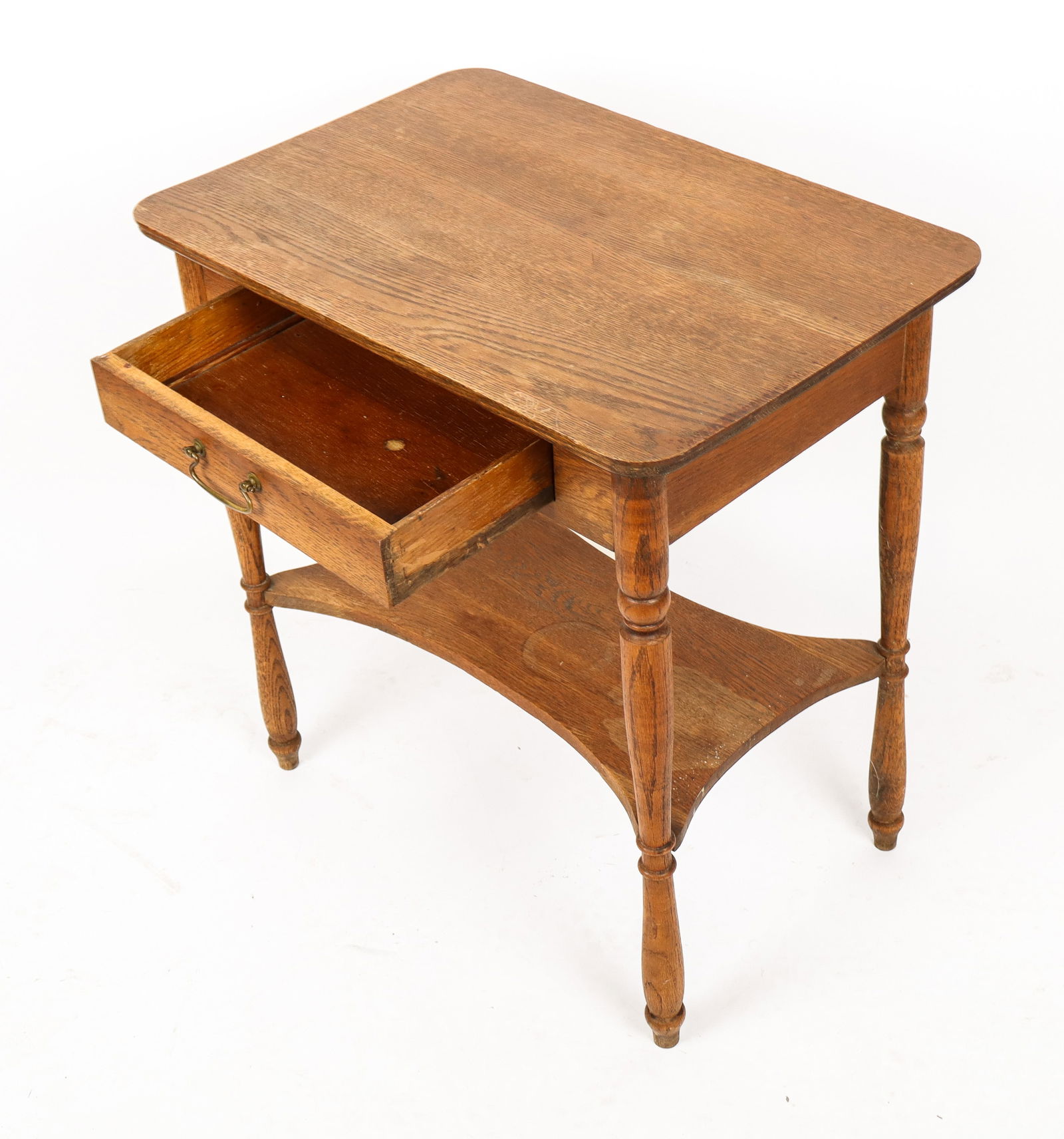 Oak Two-Tier Side Table - 4