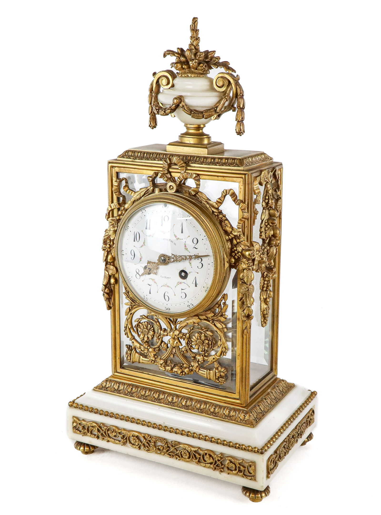 Louis XIV Gilt Metal and Marble Mantel Clock (1 of 12)