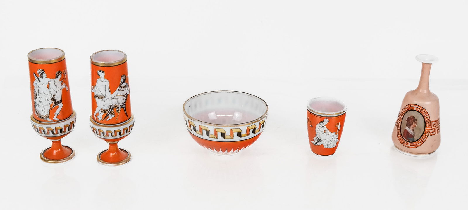 Collection of Painted Opaline Glass Objects, 5 (1 of 16)